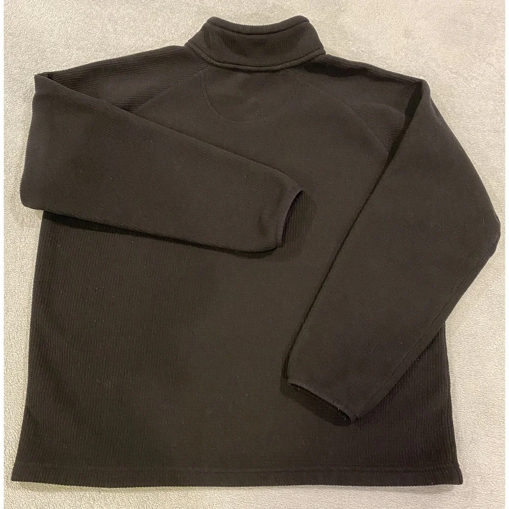 The North Face Mens Size Large Black Fleece 1/4 Zip Pullover Sweater‎ *Flaws*